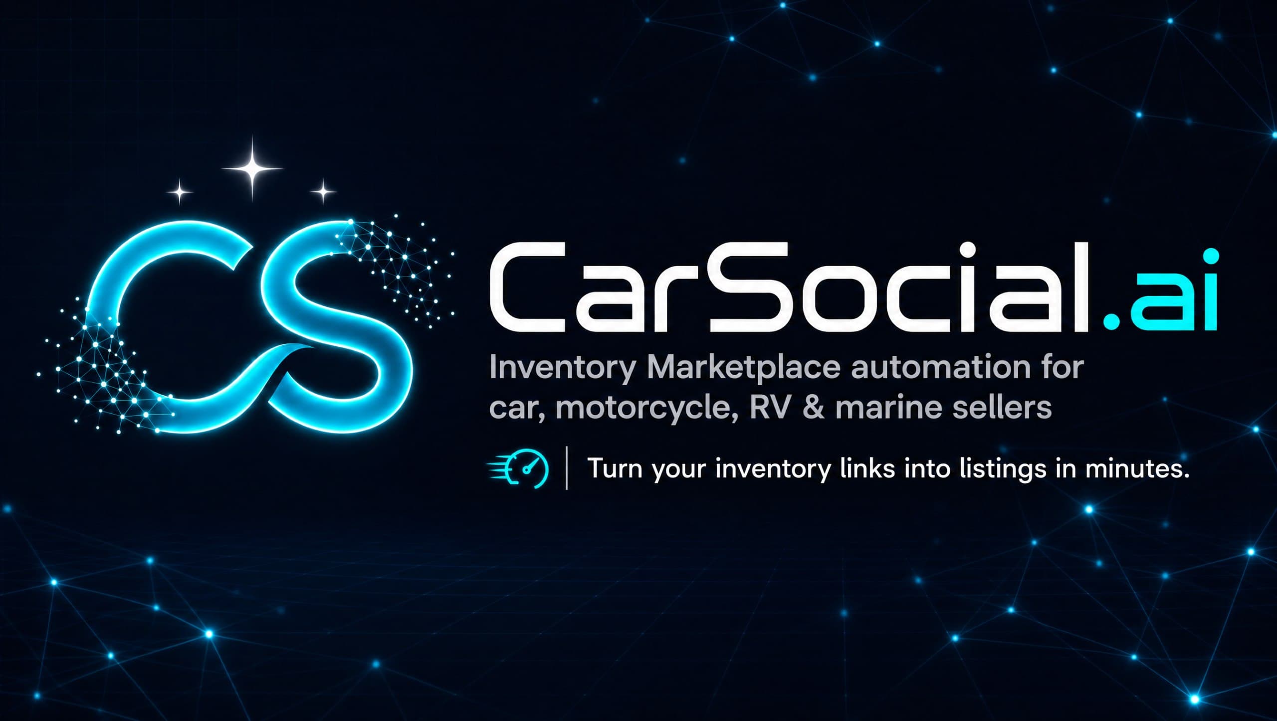 CarSocial.ai inventory marketplace automation banner